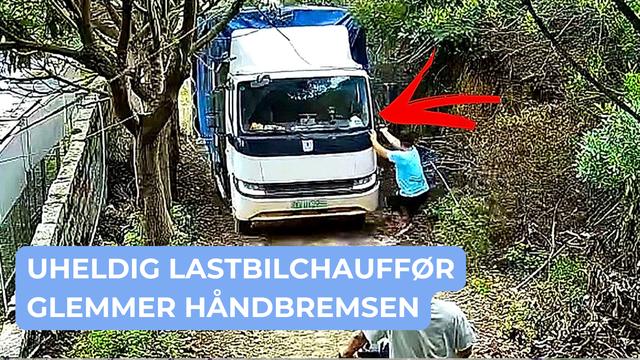 En chauffør i Quanzhou, Kina, satte i slutningen af april sin lastbil fast i en ledning. Manden steg ud – og glemte noget vigtigt.