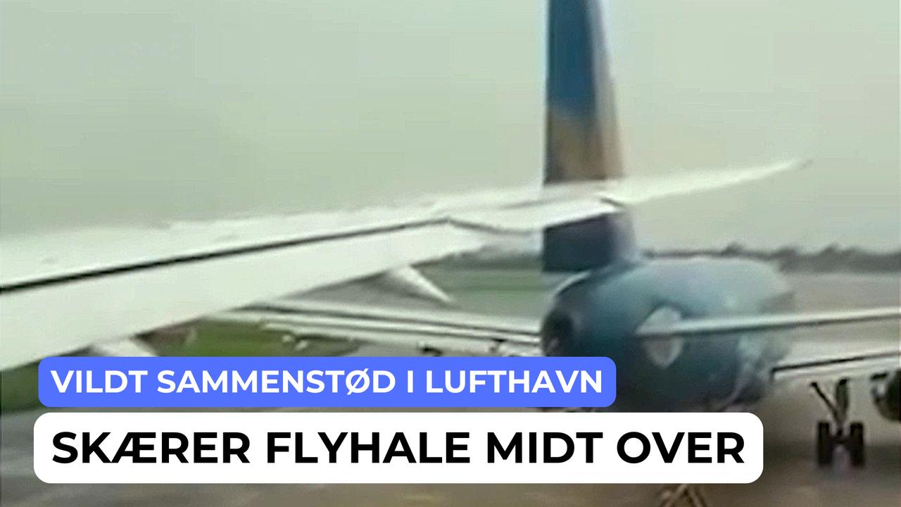 Halefinne på fly bliver skåret midt over